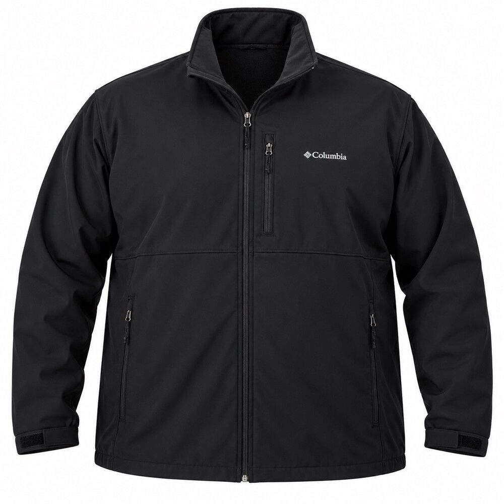 Columbia Titanium Men's 4XL Black Softshell Full Zip Jacket Fleece Lined
